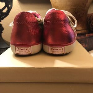Coach pink and brown sneakers 6.5
